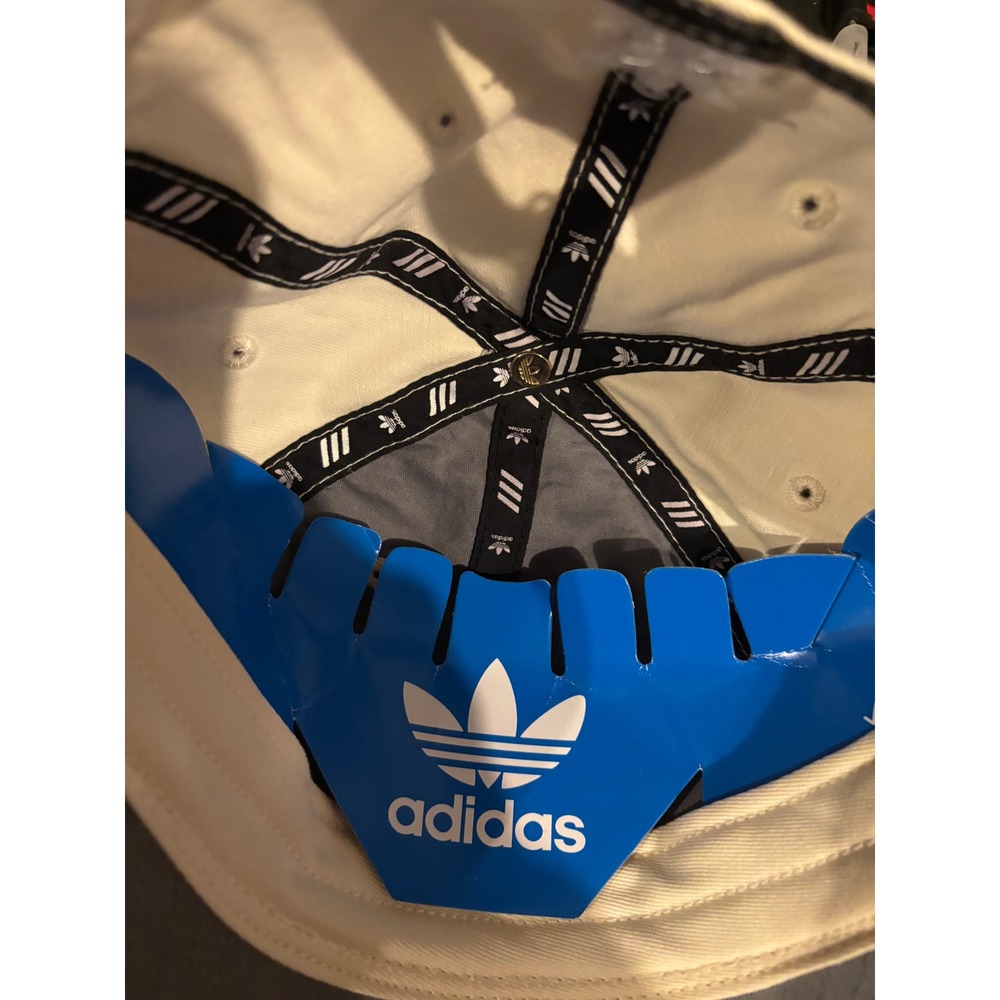 NWT Adidas Originals White Trefoil Cream Cap Adjustable Strap Cotton Classic - Picture 4 of 4